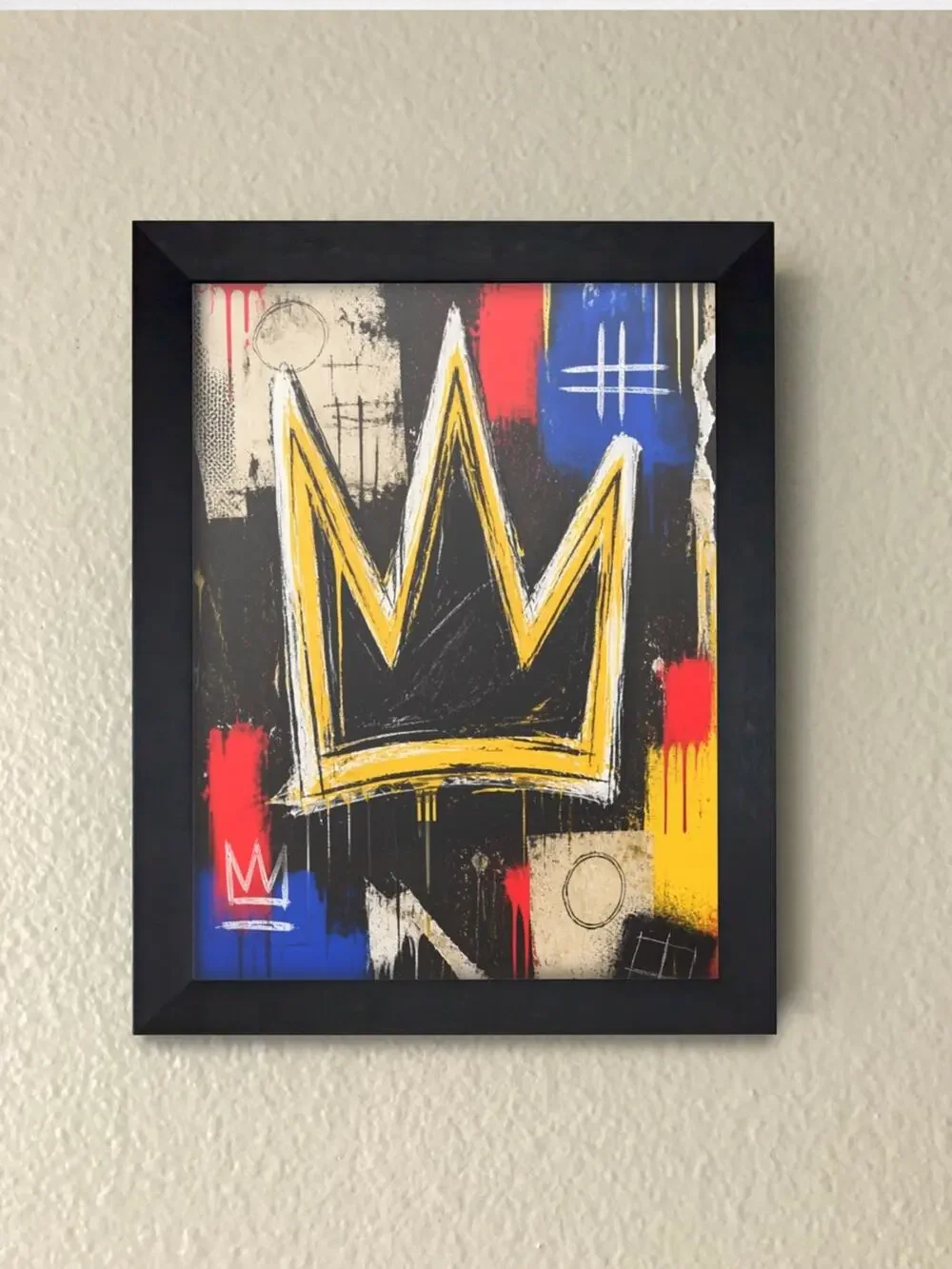 Framed Basquiat Inspired Wall Art